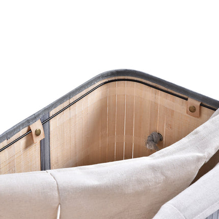 Large collapsible laundry basket with lid, removable lining