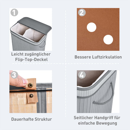 Large collapsible laundry basket with lid, removable lining