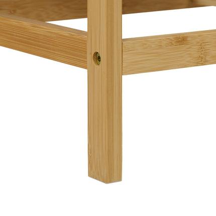 Laundry Basket Rack with 4 Shelves, Bamboo Fabric