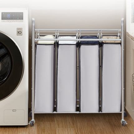 Laundry Sorter Cart, 4-Section, Wheels, 4 Removable Bags