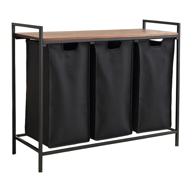 Laundry Sorter with 3 Bags and Shelf
