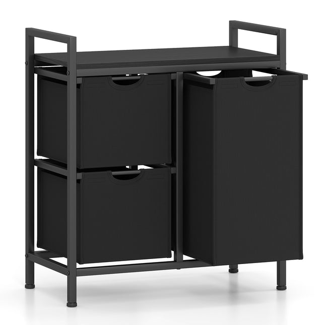 Laundry Sorter with 3 Removable Bags and Shelf, 75L