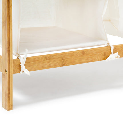 Laundry basket LINEA in bamboo with shelf