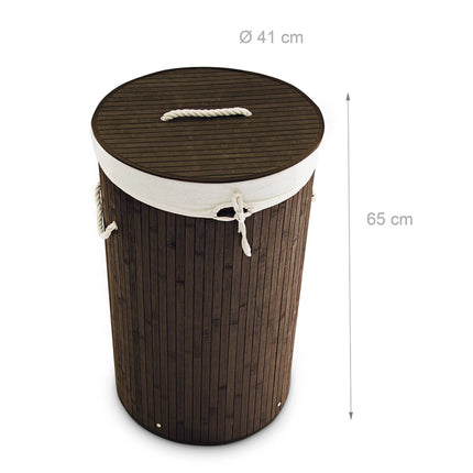 Laundry basket bamboo round