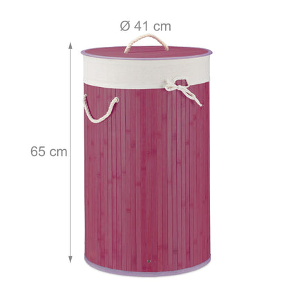 Laundry basket bamboo round