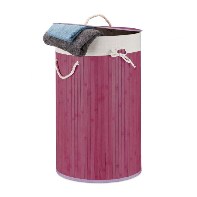 Laundry basket bamboo round