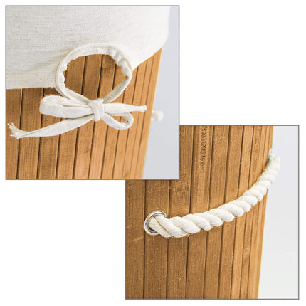 Laundry basket bamboo round