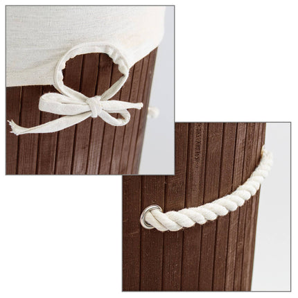 Laundry basket bamboo round