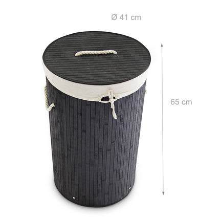 Laundry basket bamboo round