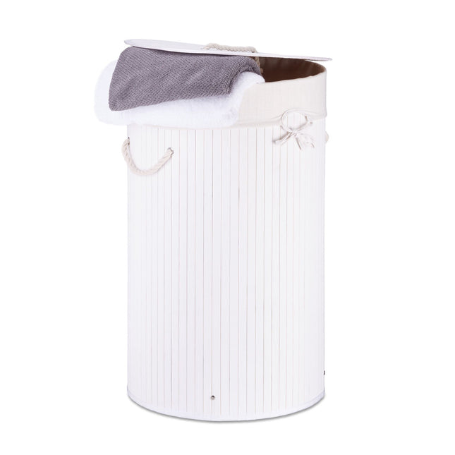 Laundry basket bamboo round