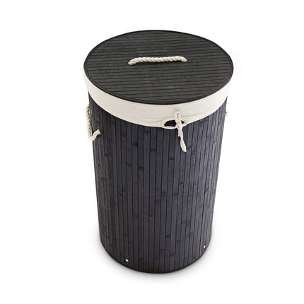Laundry basket bamboo round