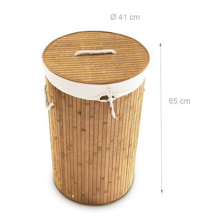 Laundry basket bamboo round