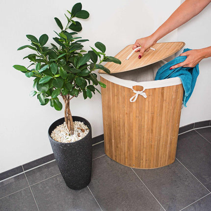 Laundry basket corner bamboo
