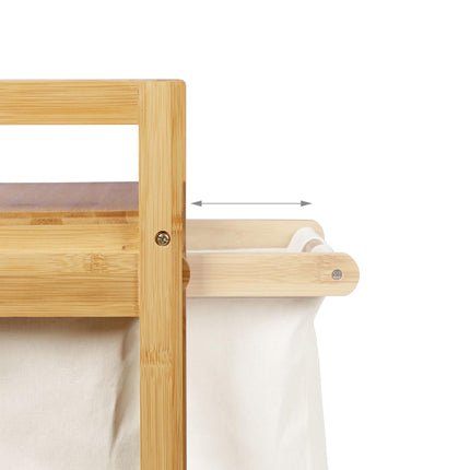 Laundry basket in bamboo 2 drawers