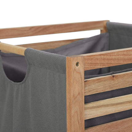 Laundry basket in walnut