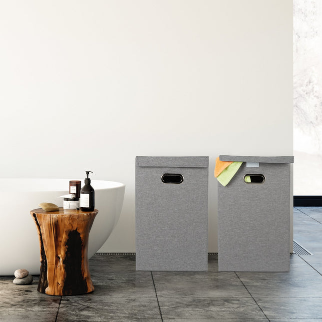 Laundry basket set of 2 collapsible