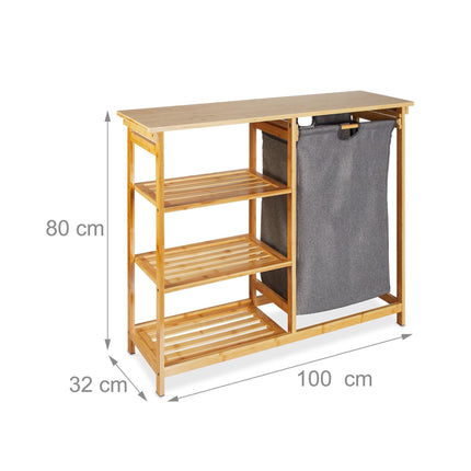 Laundry basket shelf for bathroom