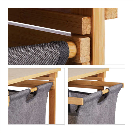 Laundry basket shelf for bathroom