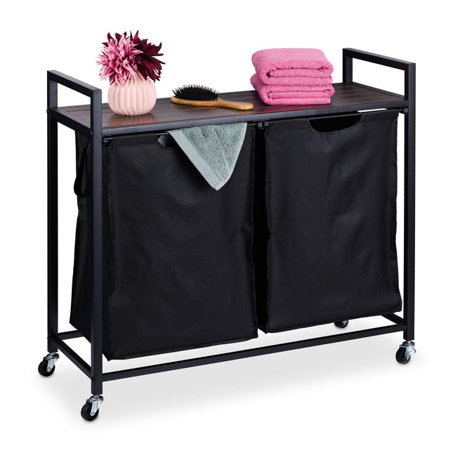 Laundry basket stand with shelf