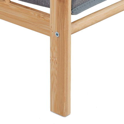 Laundry basket with bamboo frame