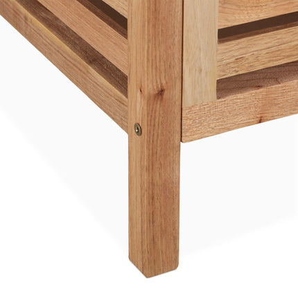 Laundry basket with seat Walnut Wood