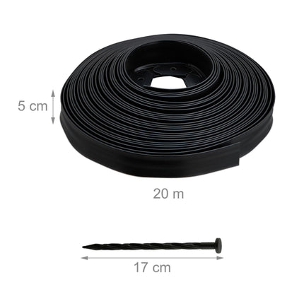Lawn Edging With Ground Stakes – Flexible Plastic Border