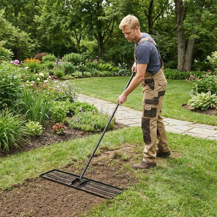 Lawn Leveling Rake, Adjustable Handle, 180 U-Head