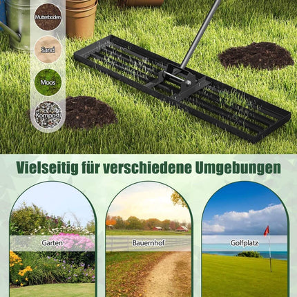 Lawn Leveling Rake with Ergonomic Handle, 106 x 25 cm