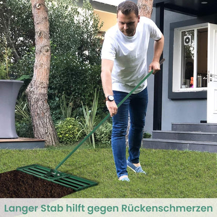 Lawn Leveling Rake with Ergonomic Handle, 91x25 cm