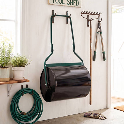 Lawn Roller, 16 Gallon Water/Sand Fill, Metal, Black