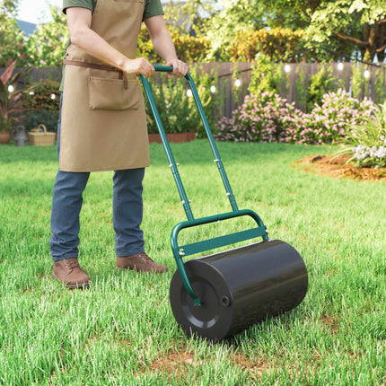Lawn Roller, Steel, 38L Capacity, Dark Green, Easy Grip