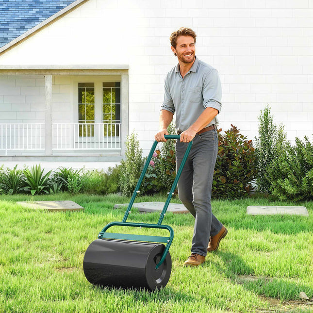Lawn Roller, Steel, 38L Capacity, Dark Green, Easy Grip
