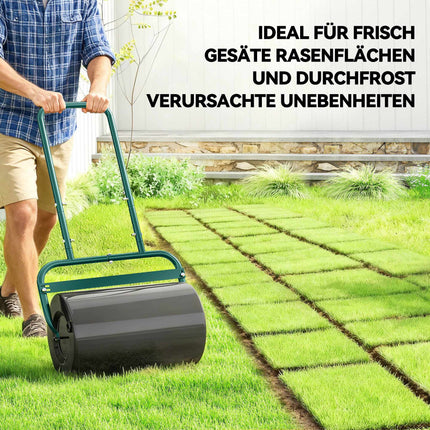 Lawn Roller, Steel, 38L Capacity, Dark Green, Easy Grip