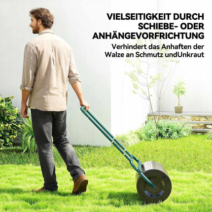 Lawn Roller, Steel, 38L Capacity, Dark Green, Easy Grip