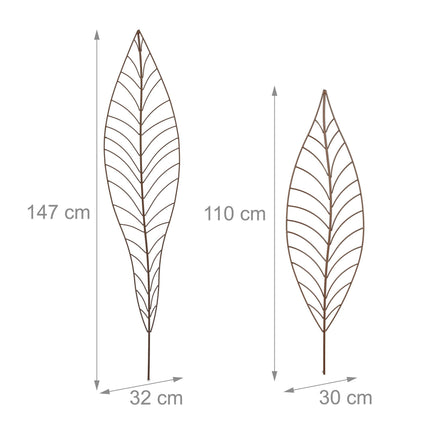 Leaf Plant Supports, Set of 2 – Metal Garden Stakes