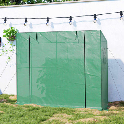 Lean-To Mini Greenhouse with UV Cover, Roll-Up Door