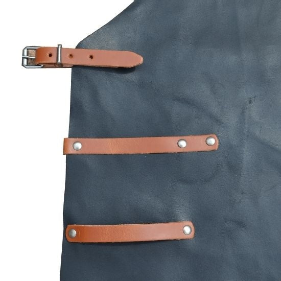 Leather BBQ Apron, Black – Adjustable, 3 Tool Loops
