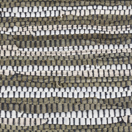 Leather & Cotton Runner Rug 60x100 cm