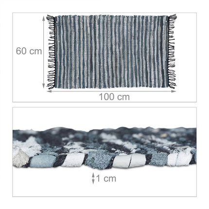 Leather & Cotton Runner Rug 60x100 cm