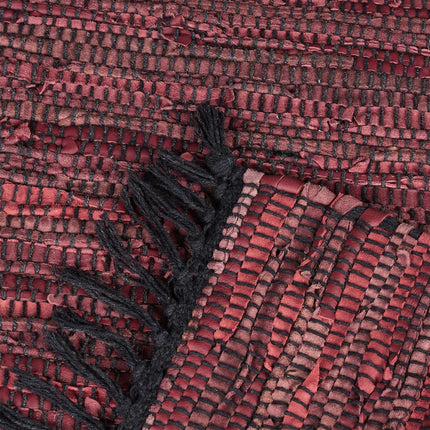 Leather & Cotton Runner Rug 60x100 cm