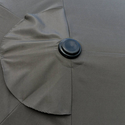 Large LED Garden Umbrella, Oval 440x260cm, Dark Grey