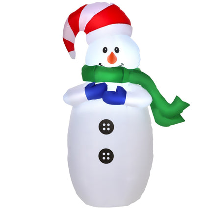 LED Santa Claus & Snowman Inflatable, 120cm, warm white