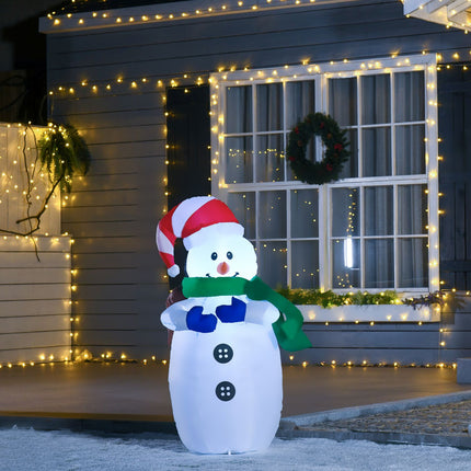 LED Santa Claus & Snowman Inflatable, 120cm, warm white