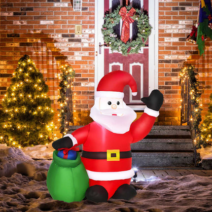LED inflatable Santa Claus & snowman - 70x45x120 cm, warm white