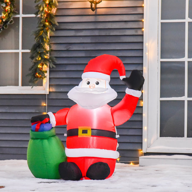 LED inflatable Santa Claus & snowman - 70x45x120 cm, warm white