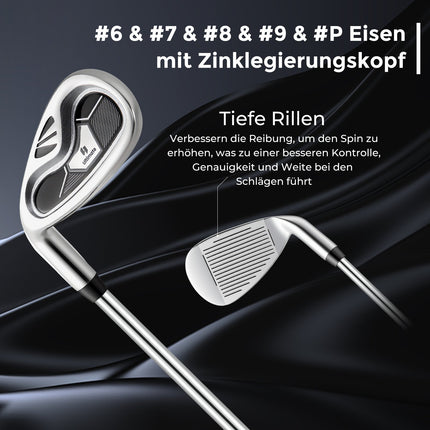 Left-Handed Men's Complete Golf Club Set with Stand Bag