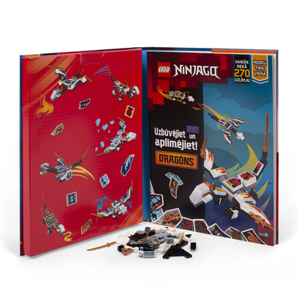 Lego Ninjago Activity Book "Build And Stick: Dragons" (In Latvian Lang.)