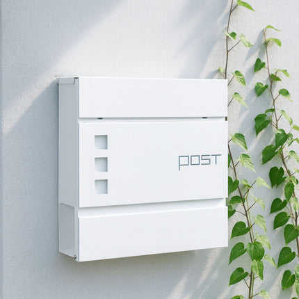 Letterbox with Newspaper Tube – Wall-Mounted, Iron