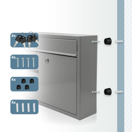 Letterbox with Wide Slot, Powder-Coated Metal