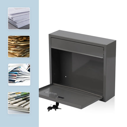 Letterbox with Wide Slot, Powder-Coated Metal